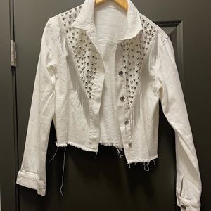 White jean jacket